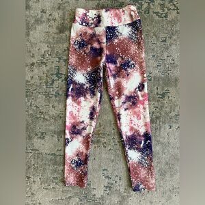 Zara Kids Splatter Print Leggings - Pink, Purple, White